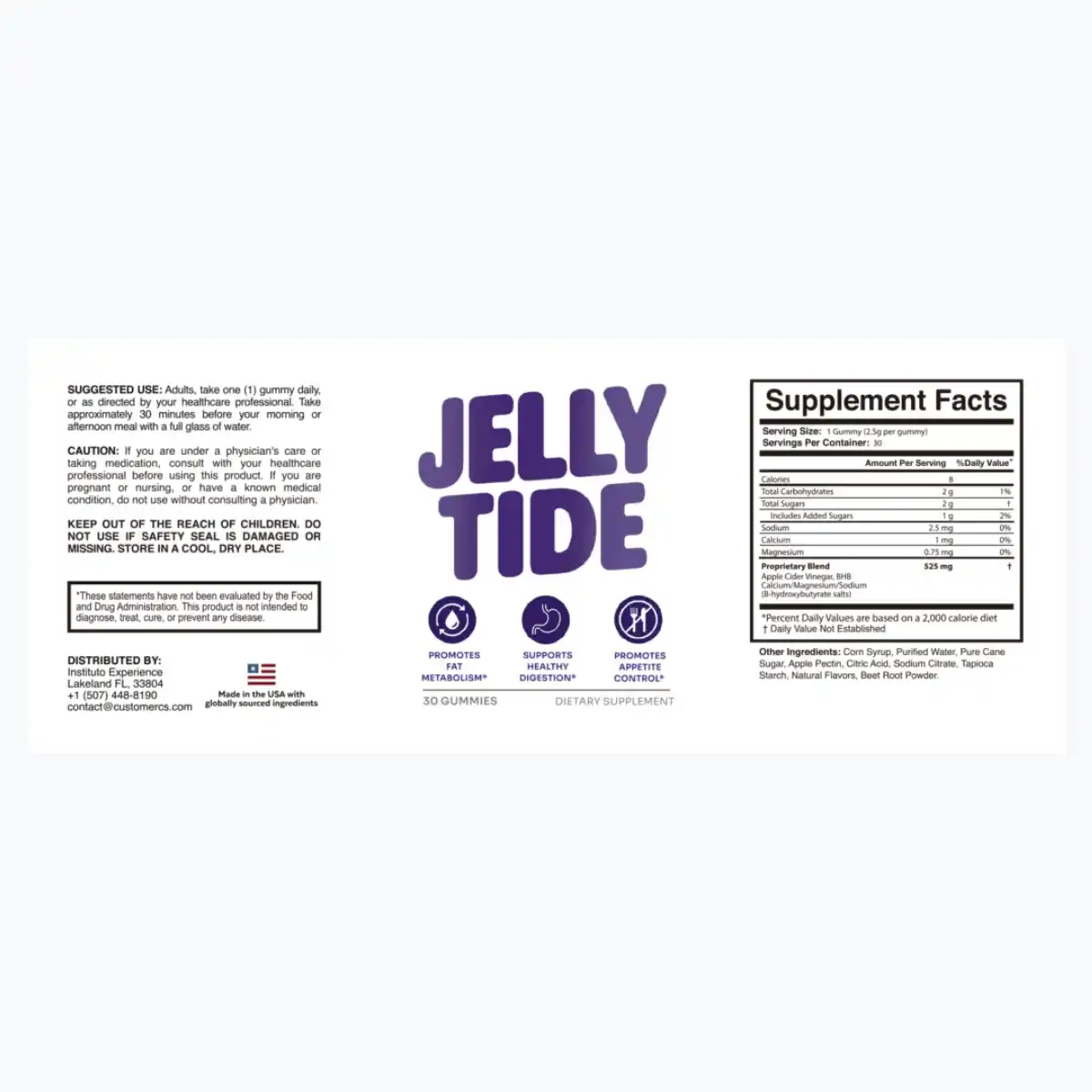 JellyTide supplement facts