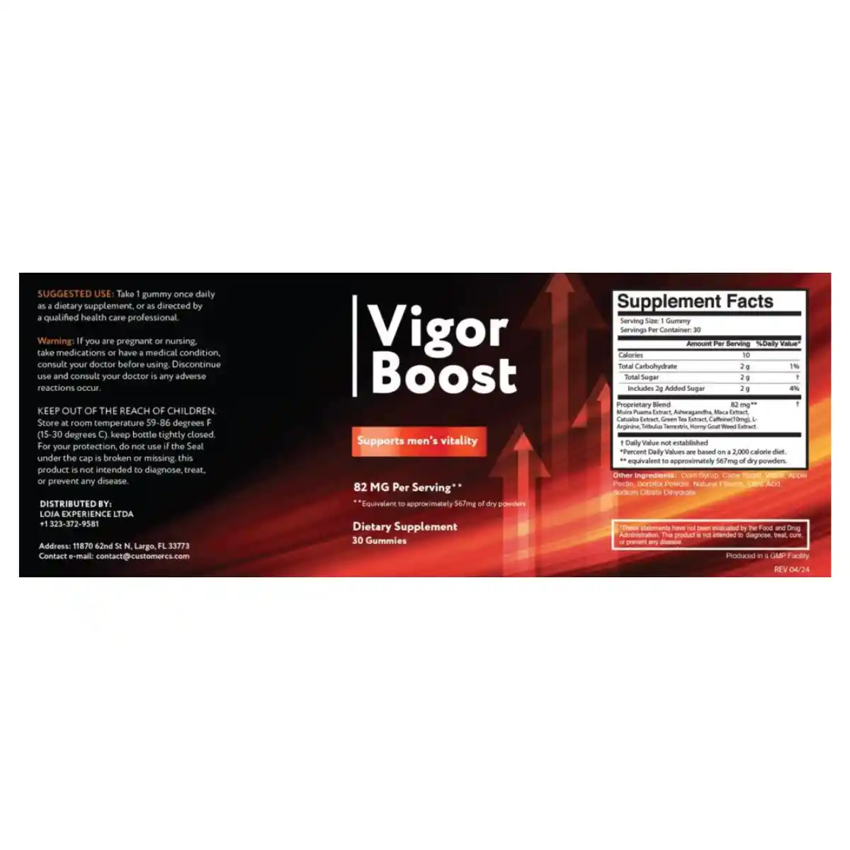 Vigor Boost Supplement Facts