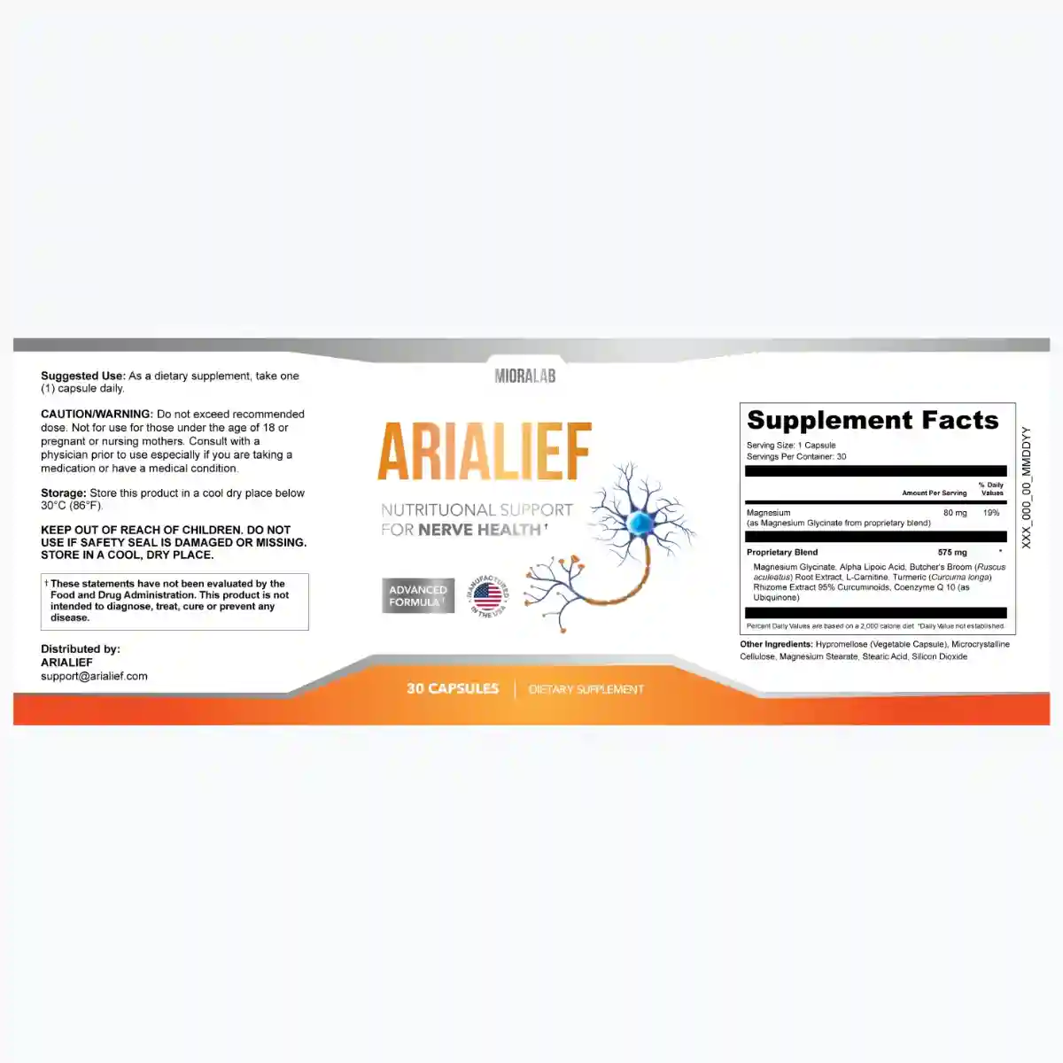 Arialief Supplement Facts