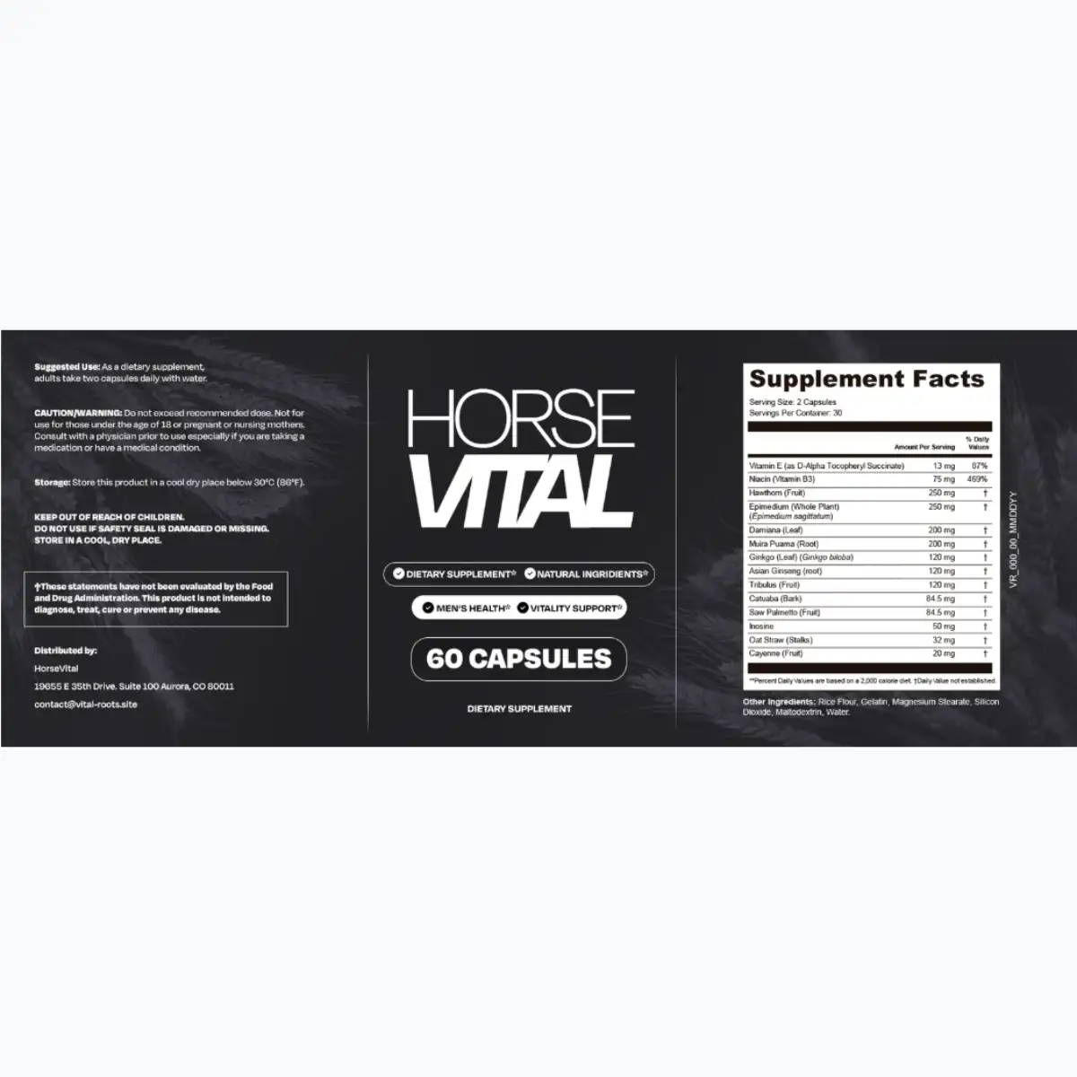 Horse Vital Supplement Facts