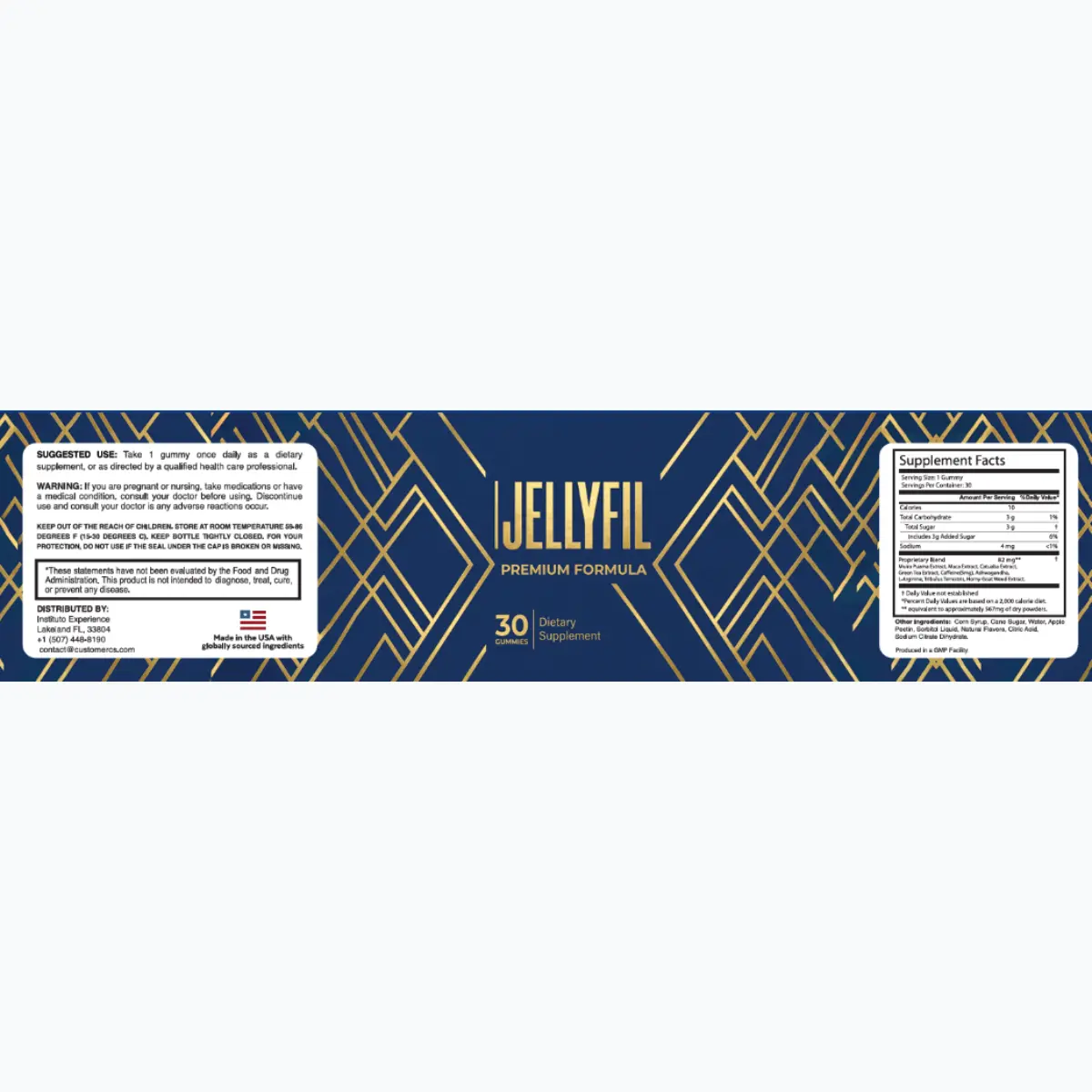 JellyFil Supplement facts