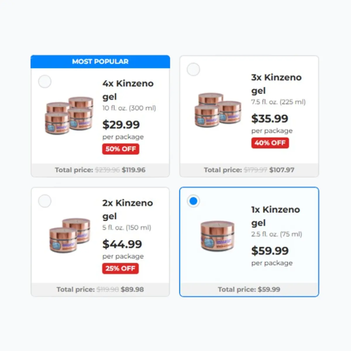 Kinzeno Massage Gel Price