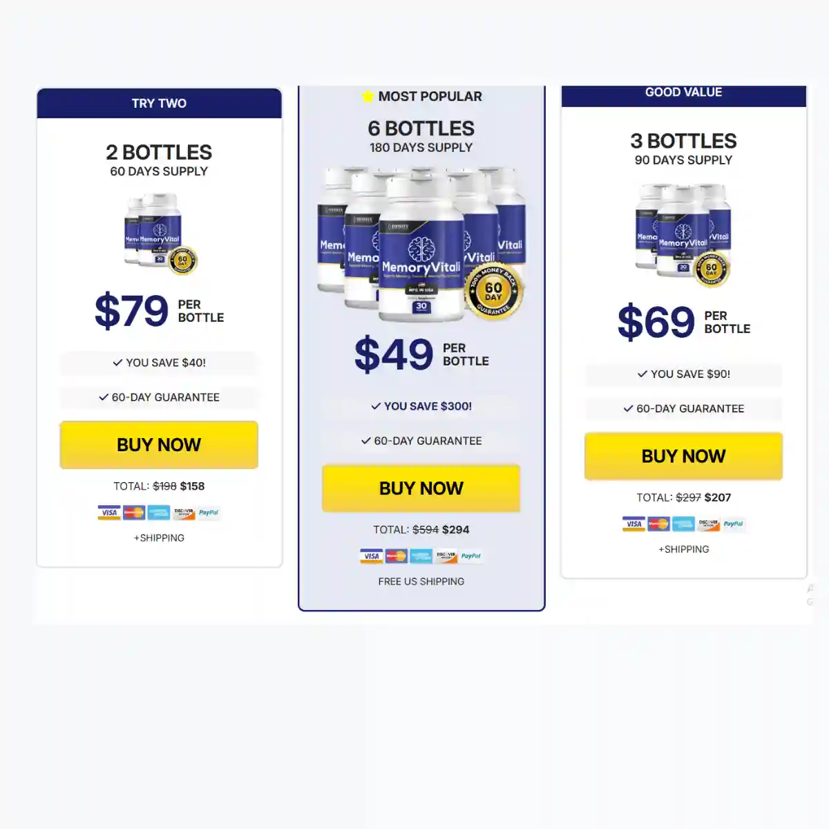 MemoryVitali pricing