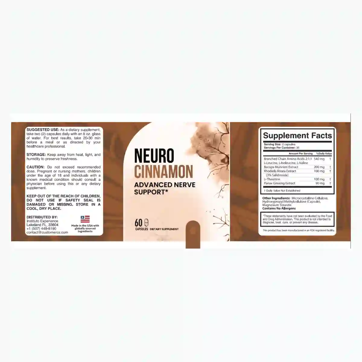 Neuro Cinnamon Supplement Facts