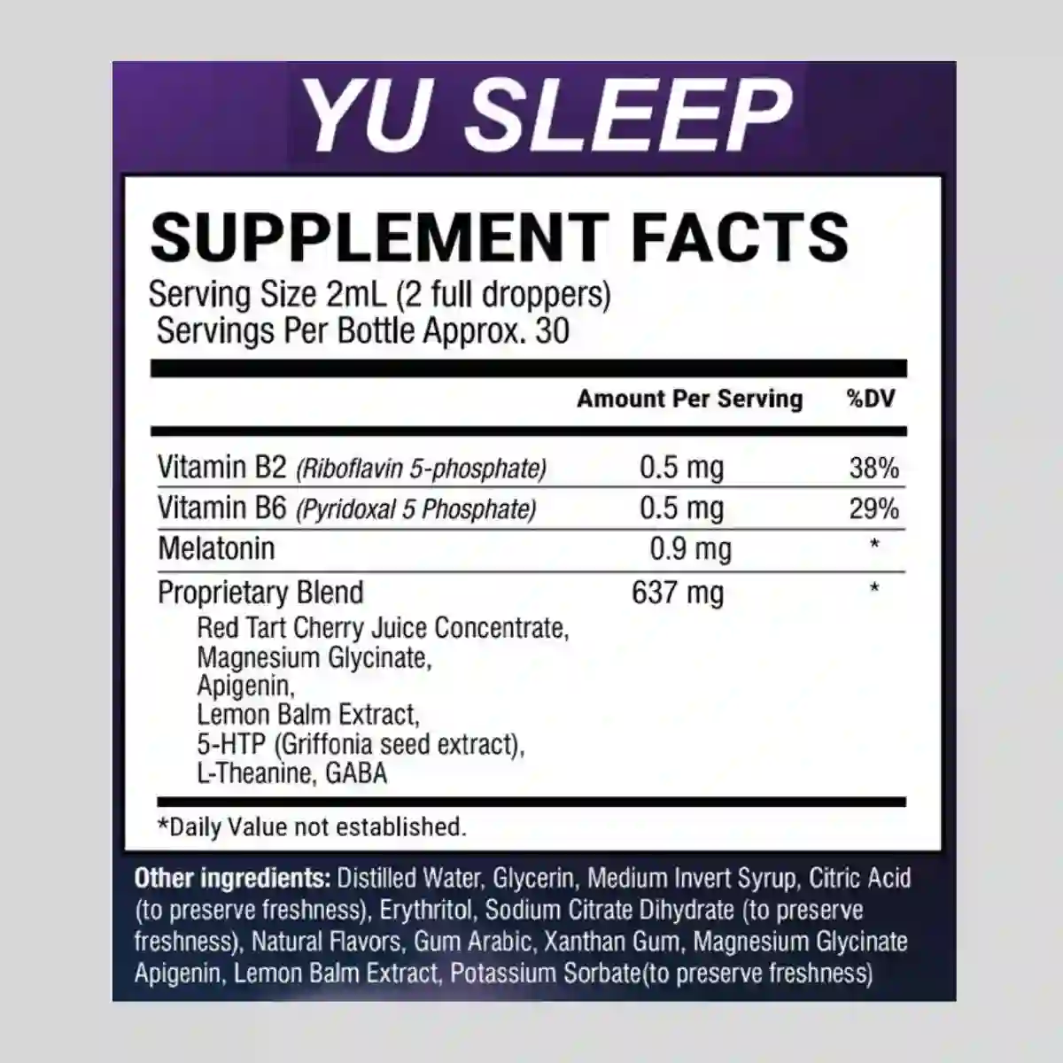 Yu Sleep Ingredients